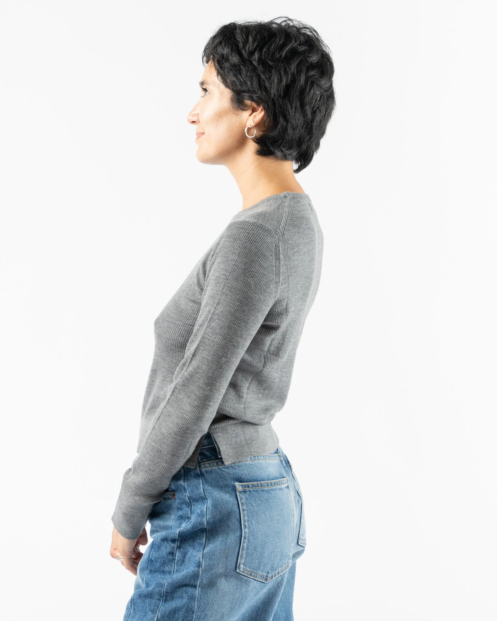 Alex Mill Ava Fine Gauge Sweater in Heather Grey