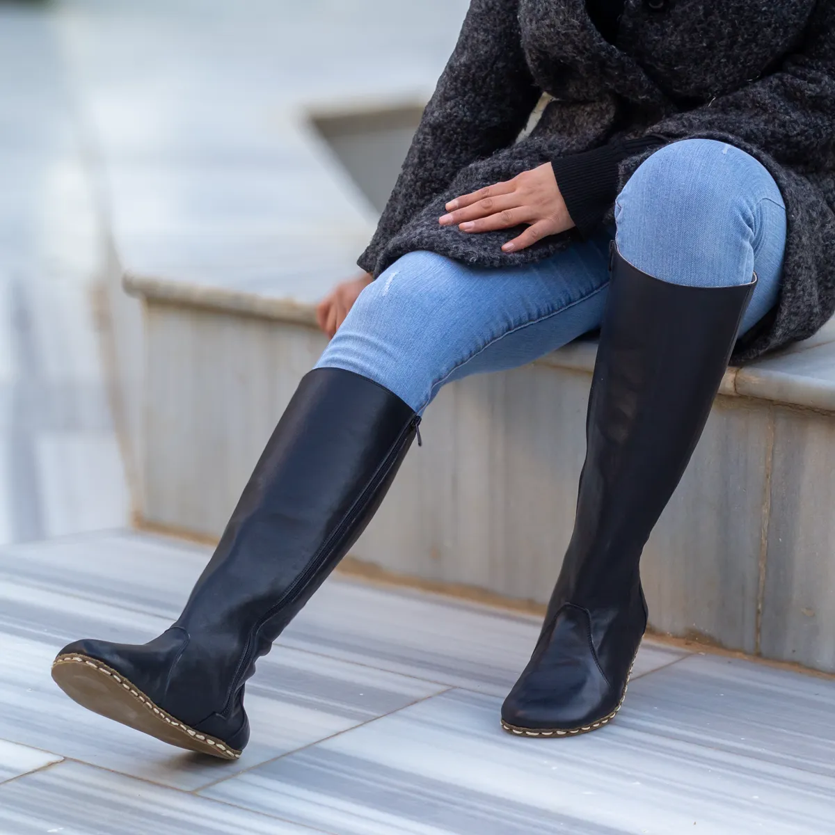 Barefoot Long Boots Black for Women