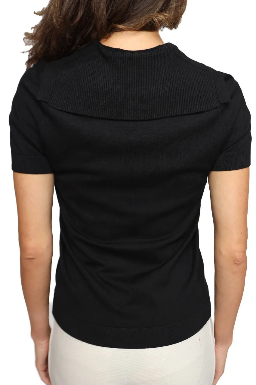 Black Short Sleeve Sweater