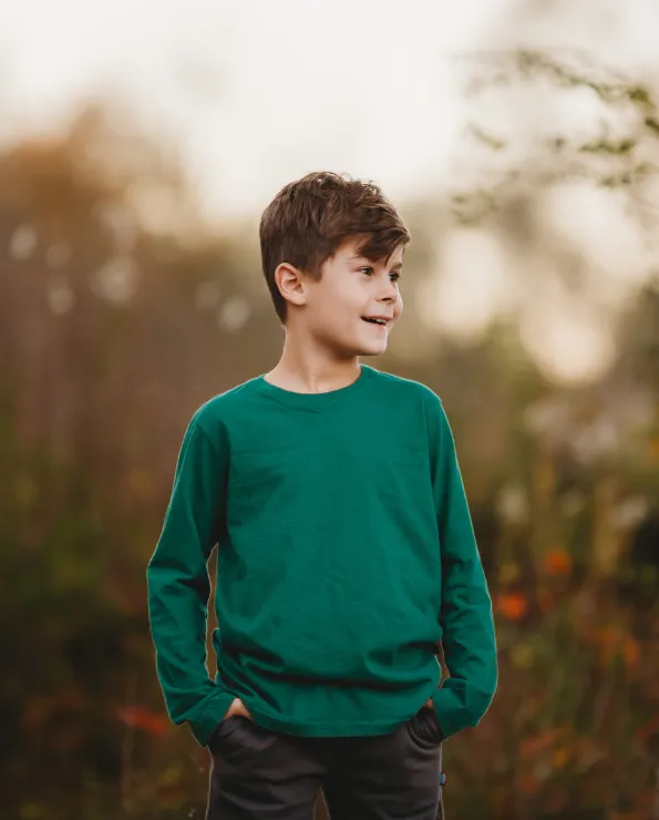 Boys Soft Cotton Jersey Long Sleeve Tee | Chocolate