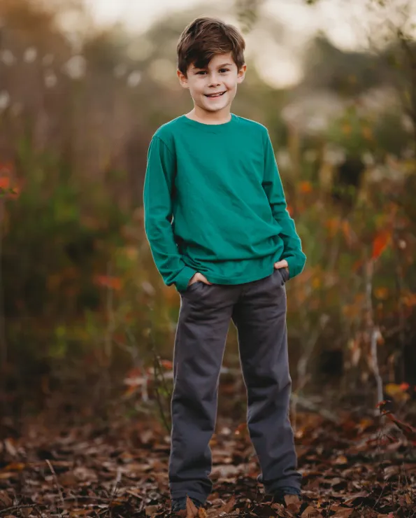 Boys Soft Cotton Jersey Long Sleeve Tee | Chocolate