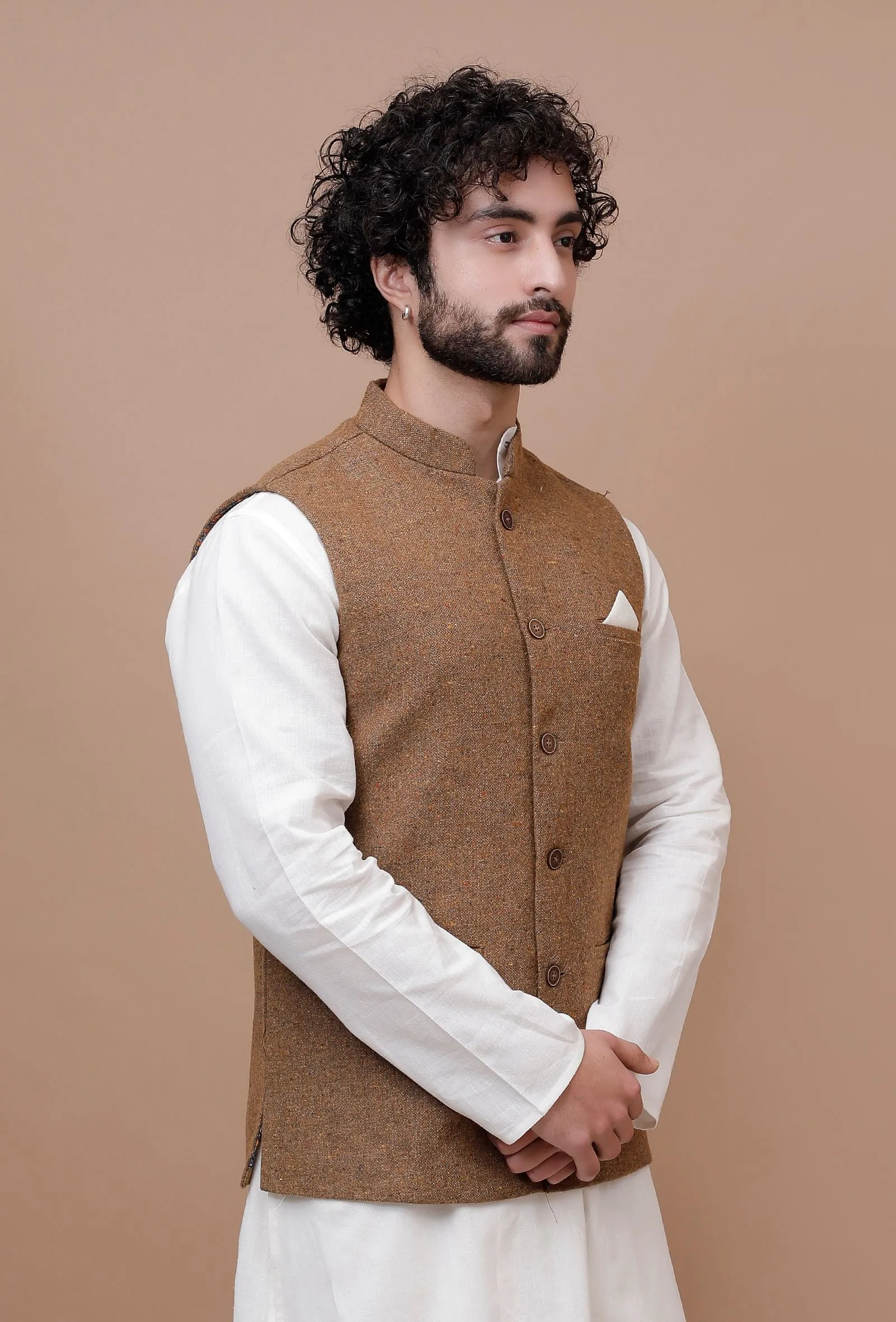 Brown Woolen Nehru Jacket