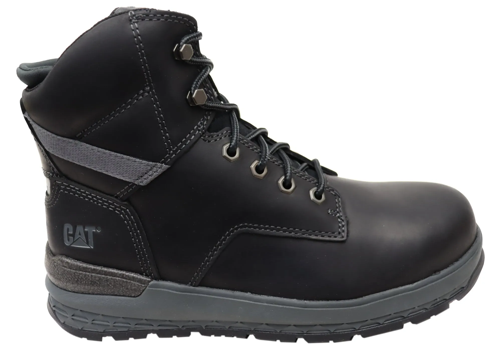 Caterpillar Mens Leather Impact Zip Carbon Composite Toe Work Boots