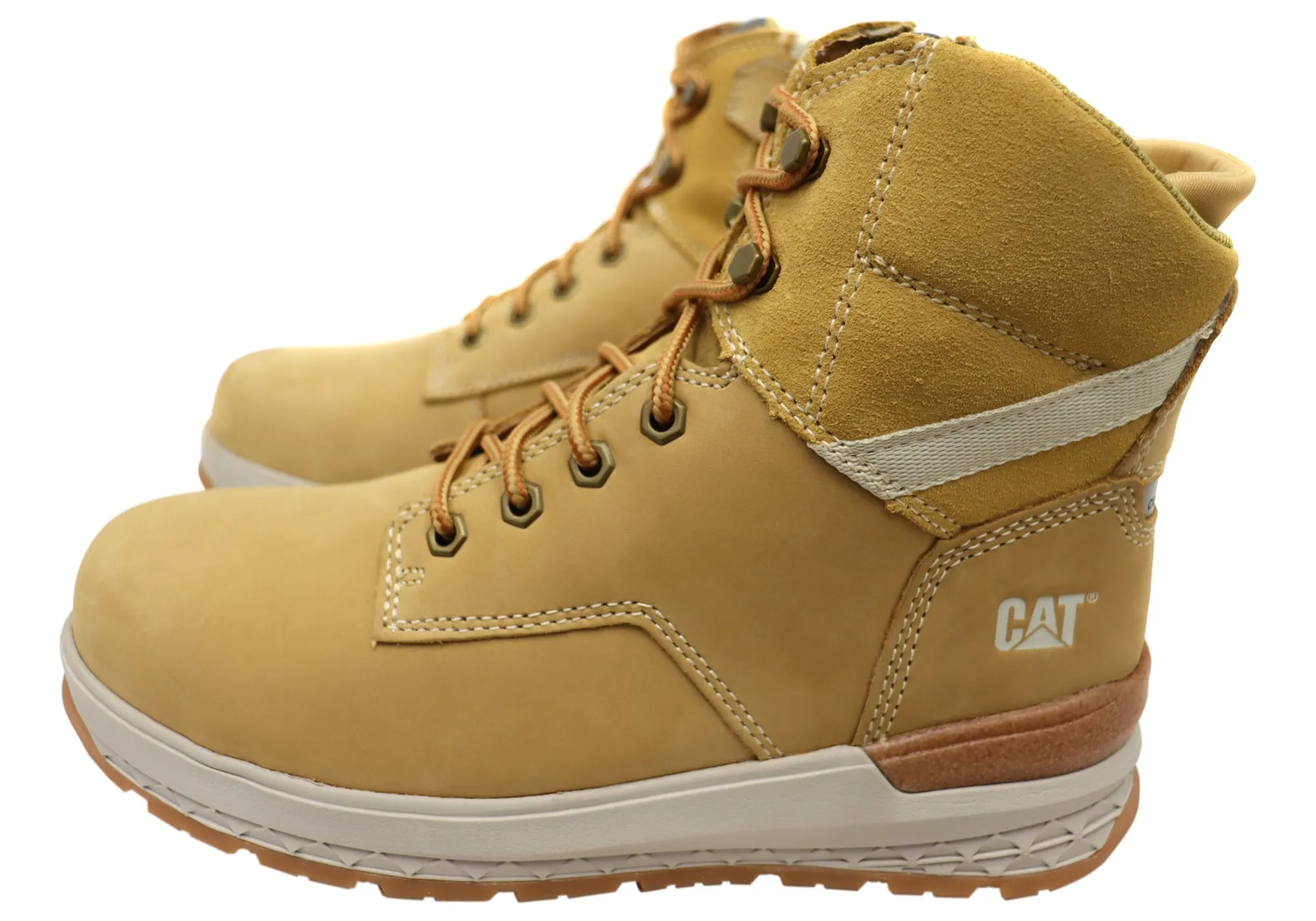 Caterpillar Mens Leather Impact Zip Carbon Composite Toe Work Boots