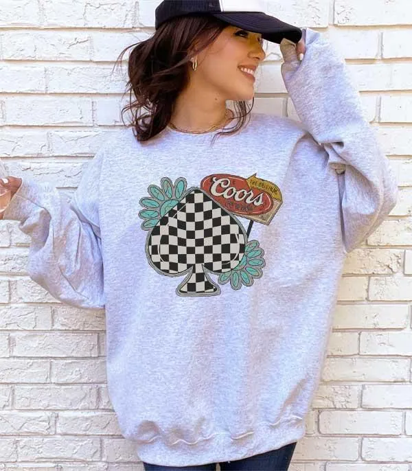 Checkered Spade Cowgirl Sweatshirt