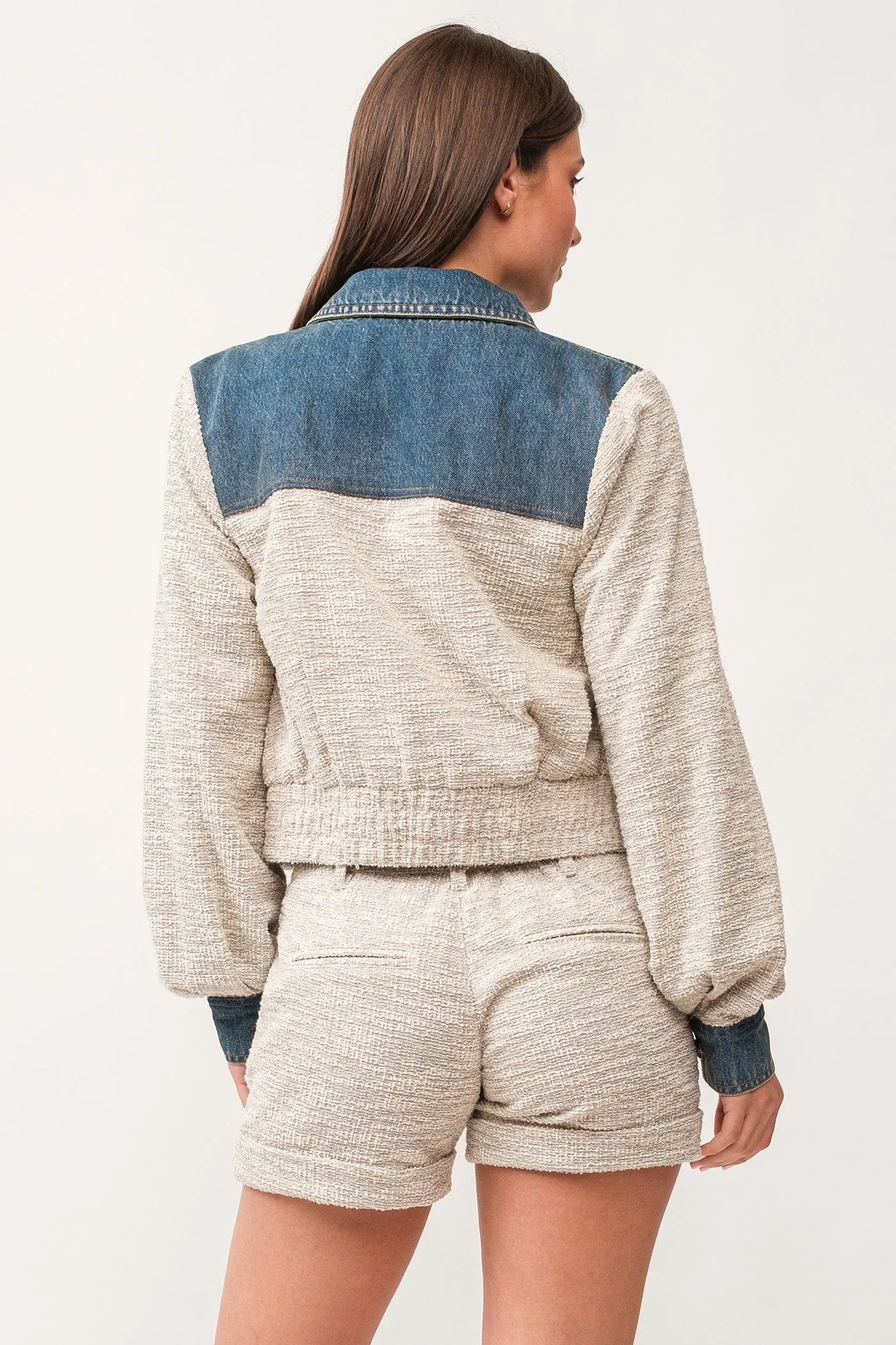 CHELSEE BOXY DENIM CONTRAST JACKET CONFETTI