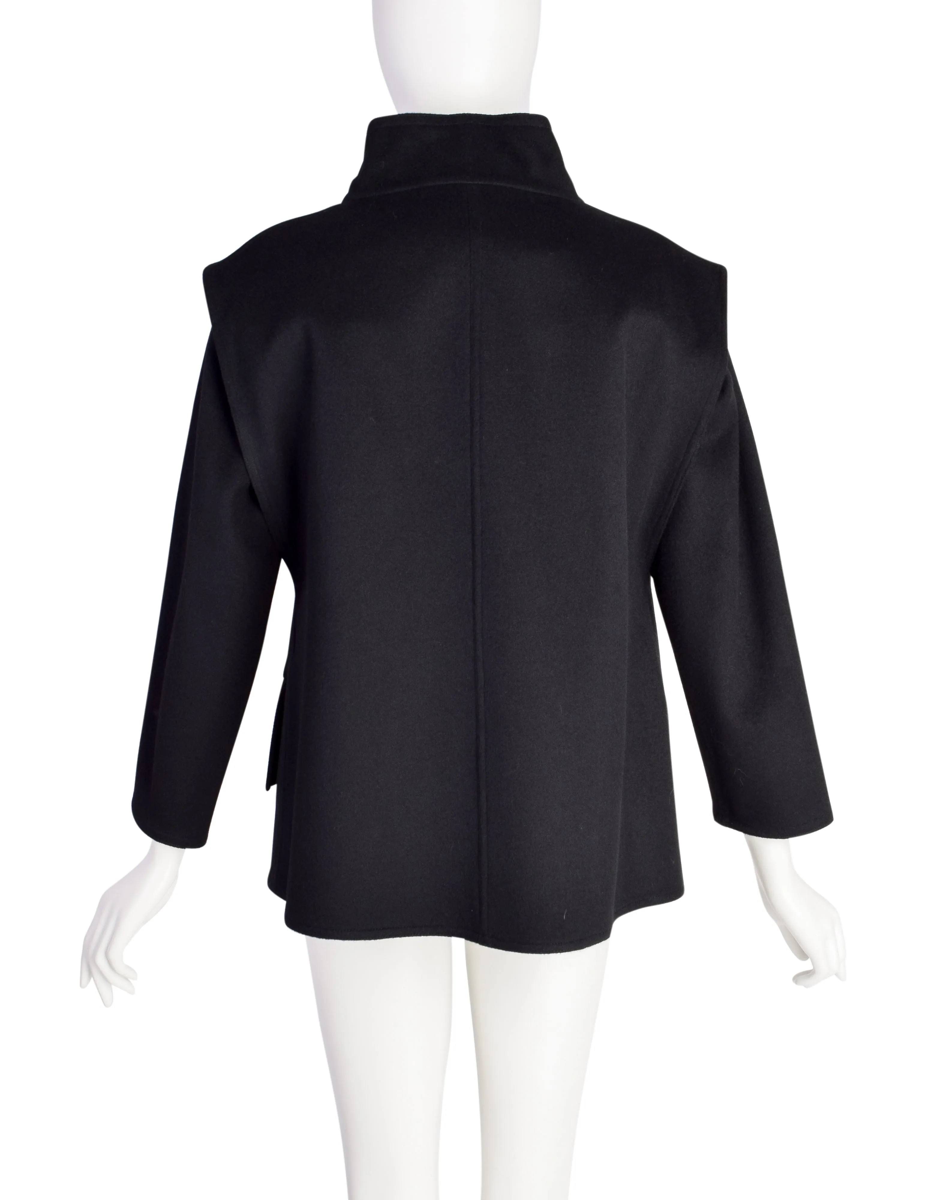 Chloe Vintage 1980s Black Wool Layered Jacket