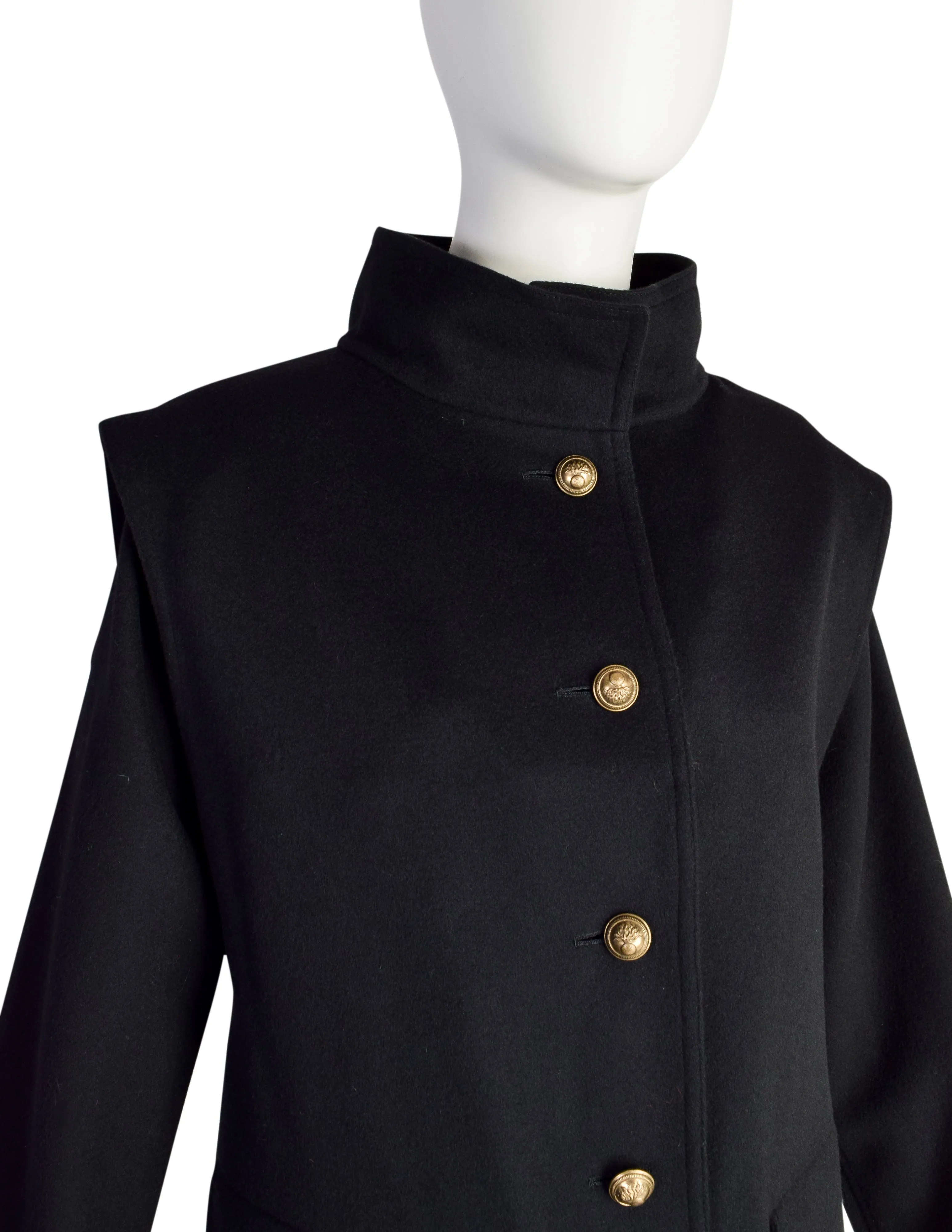 Chloe Vintage 1980s Black Wool Layered Jacket