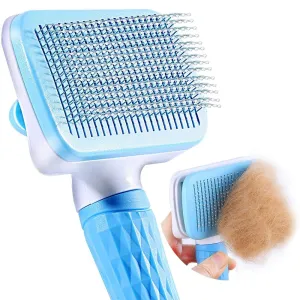 Chullbull Square Pin Slicker Brush for Dogs and Cats (Blue)