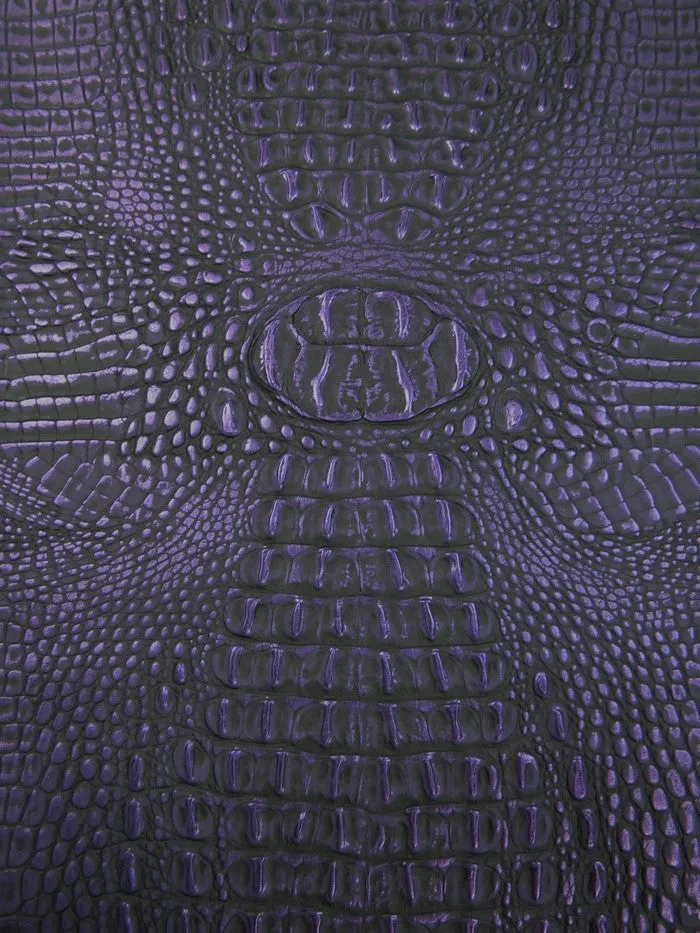 Disco Purple Metallic Caiman Gator Vinyl / Sold by the Yard