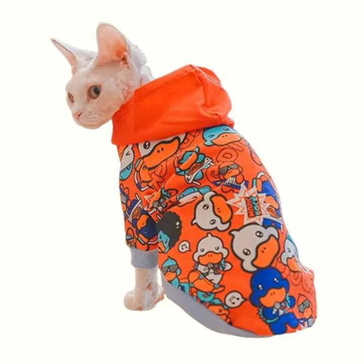 Duck Cartoon Sphynx Cat Hoodies