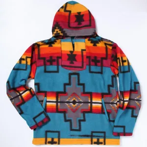 El Paso Women's Turquoise Aztec Fleece Pullover Hoodie