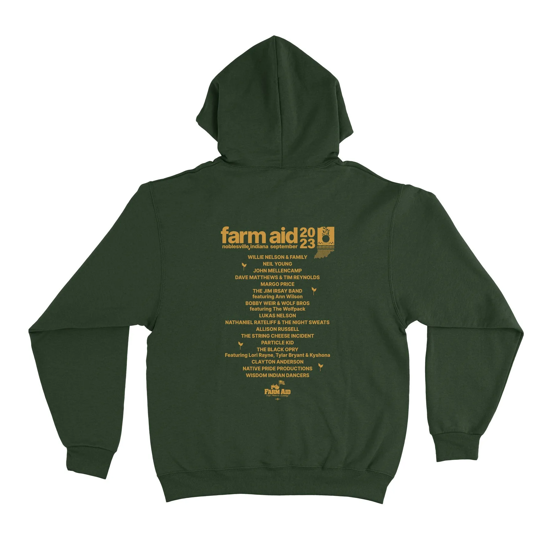 Farm Aid 2023 Headstock Pullover Hoodie – Forest Green