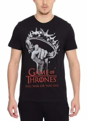 Game Of Thrones Win Or Die Black Half Sleeve Men