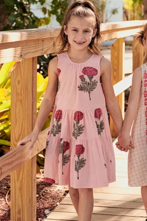 Girls Dress Pink Chicken Eloise Blush Marigold