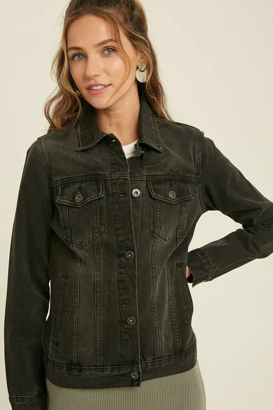 Greece Classic Black Denim Jacket