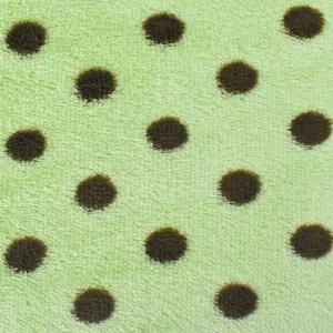 Green/Brown Polka Dot Double Sided Sherpa Fleece Knit Fabric