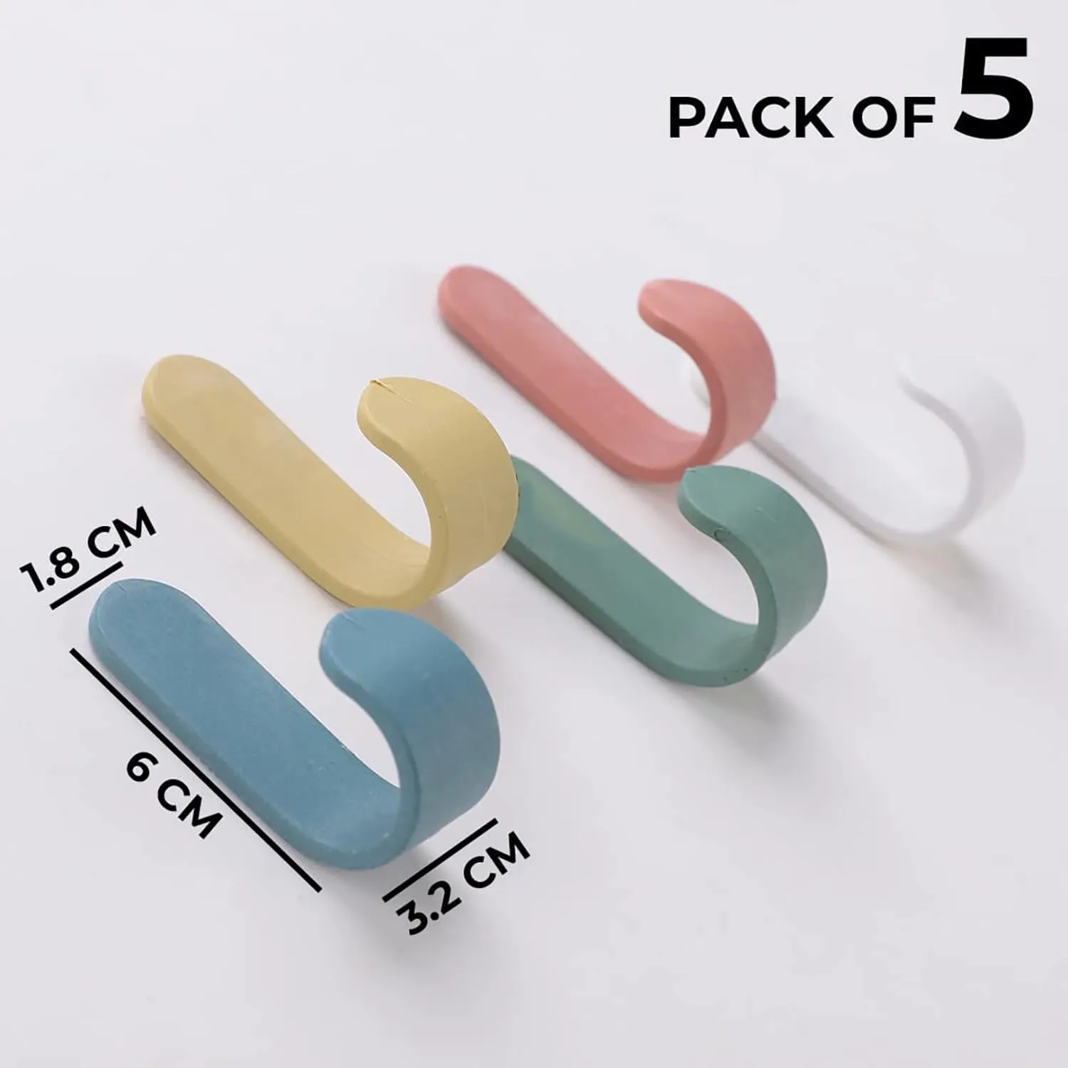 Homestic Pack of 25 Hooks for Wall|Durable & Rust-Proof|Self Adhesive Hook|Multipurpose Hooks for Bathroom, Kitchen||JH-002|Multicolor