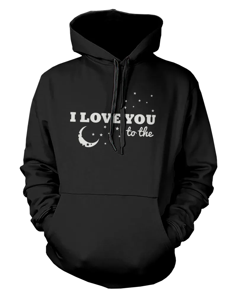 I Love You to the Moon and Back Couple Hoodies Matching Outfit for Couples