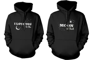 I Love You to the Moon and Back Couple Hoodies Matching Outfit for Couples