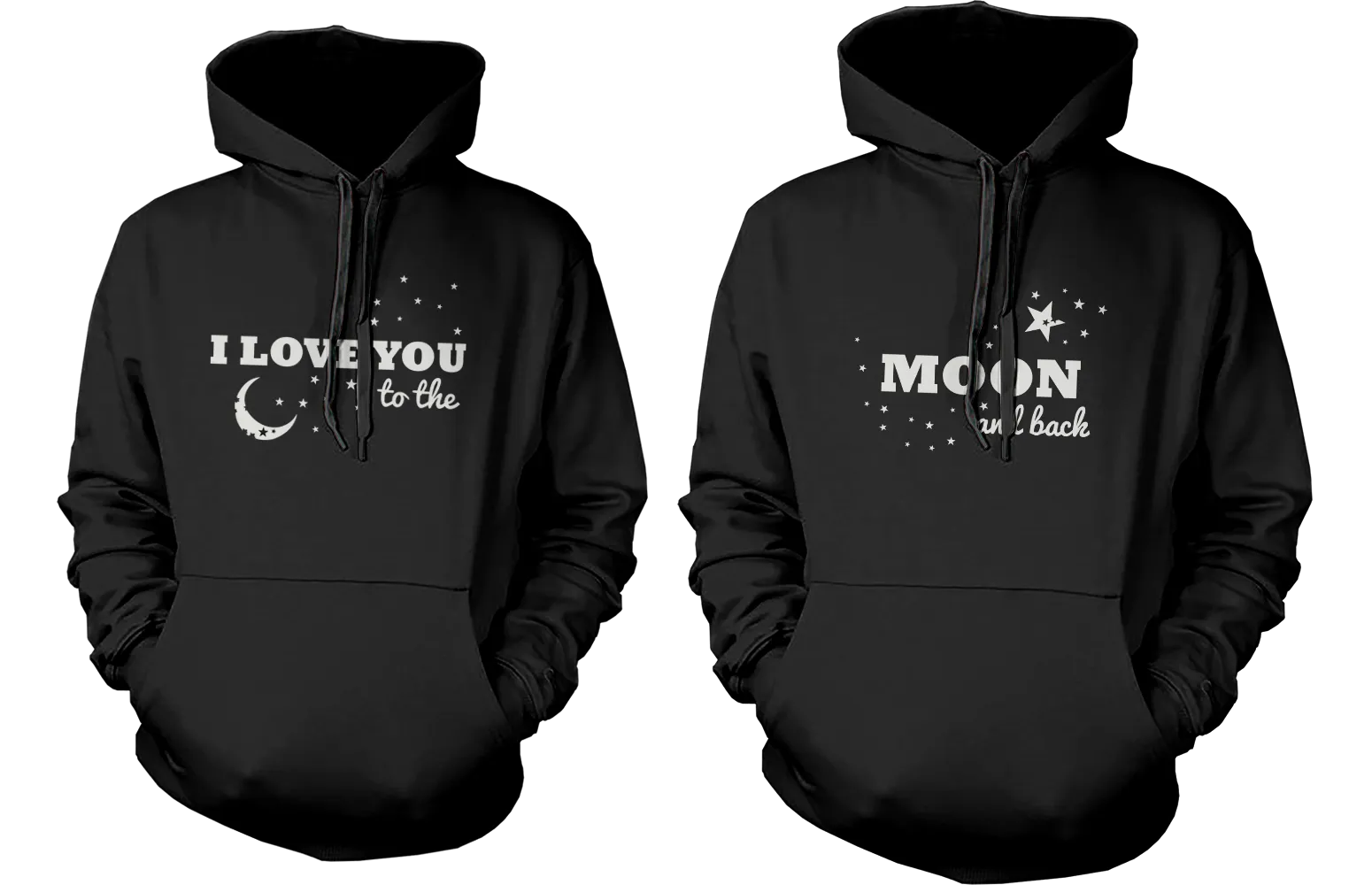 I Love You to the Moon and Back Couple Hoodies Matching Outfit for Couples