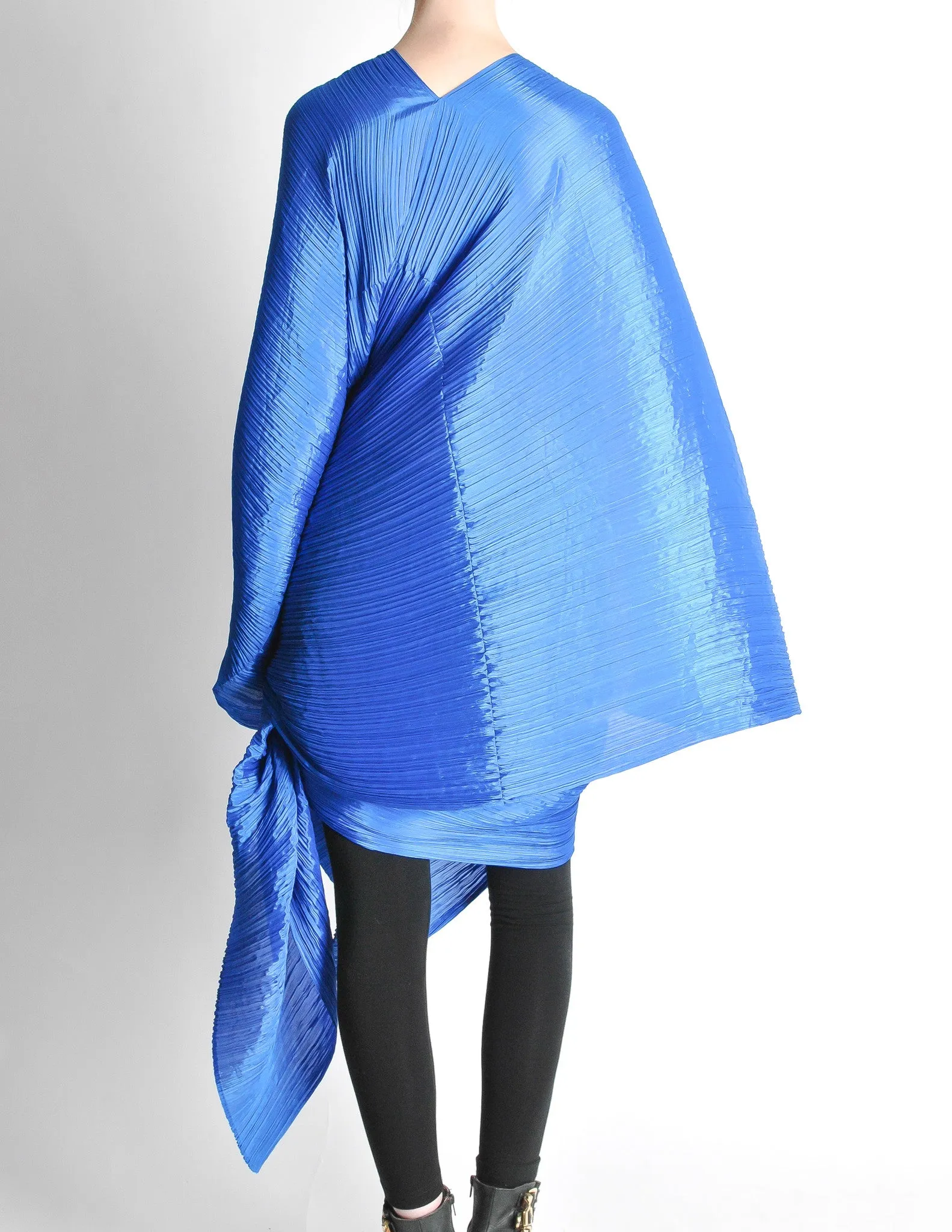 Issey Miyake Pleats Please Vintage Blue Pleated Multi-Functional Wrap Cape