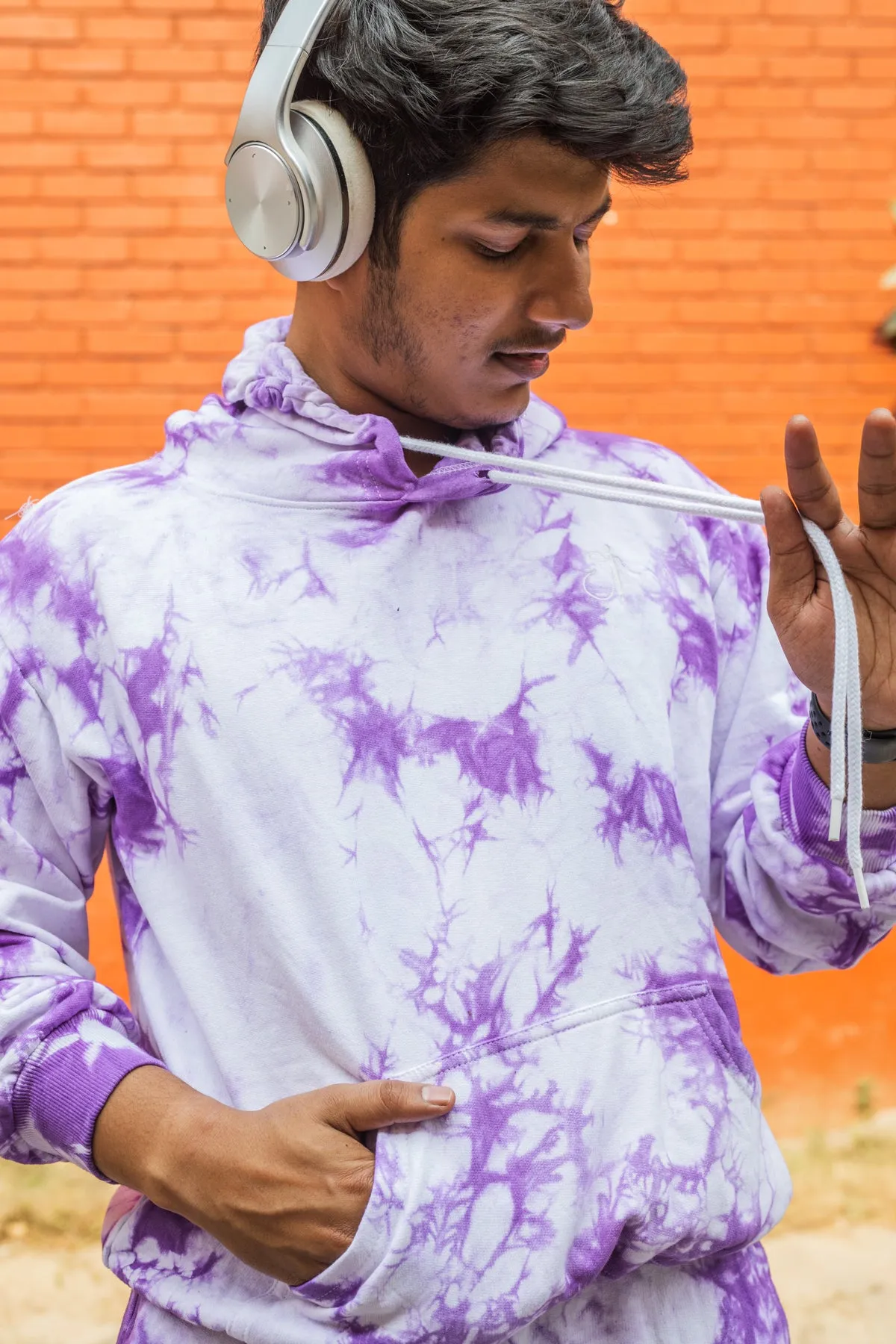 Lavender Tie Dye Pure Cotton Warm Unisex Hoodie