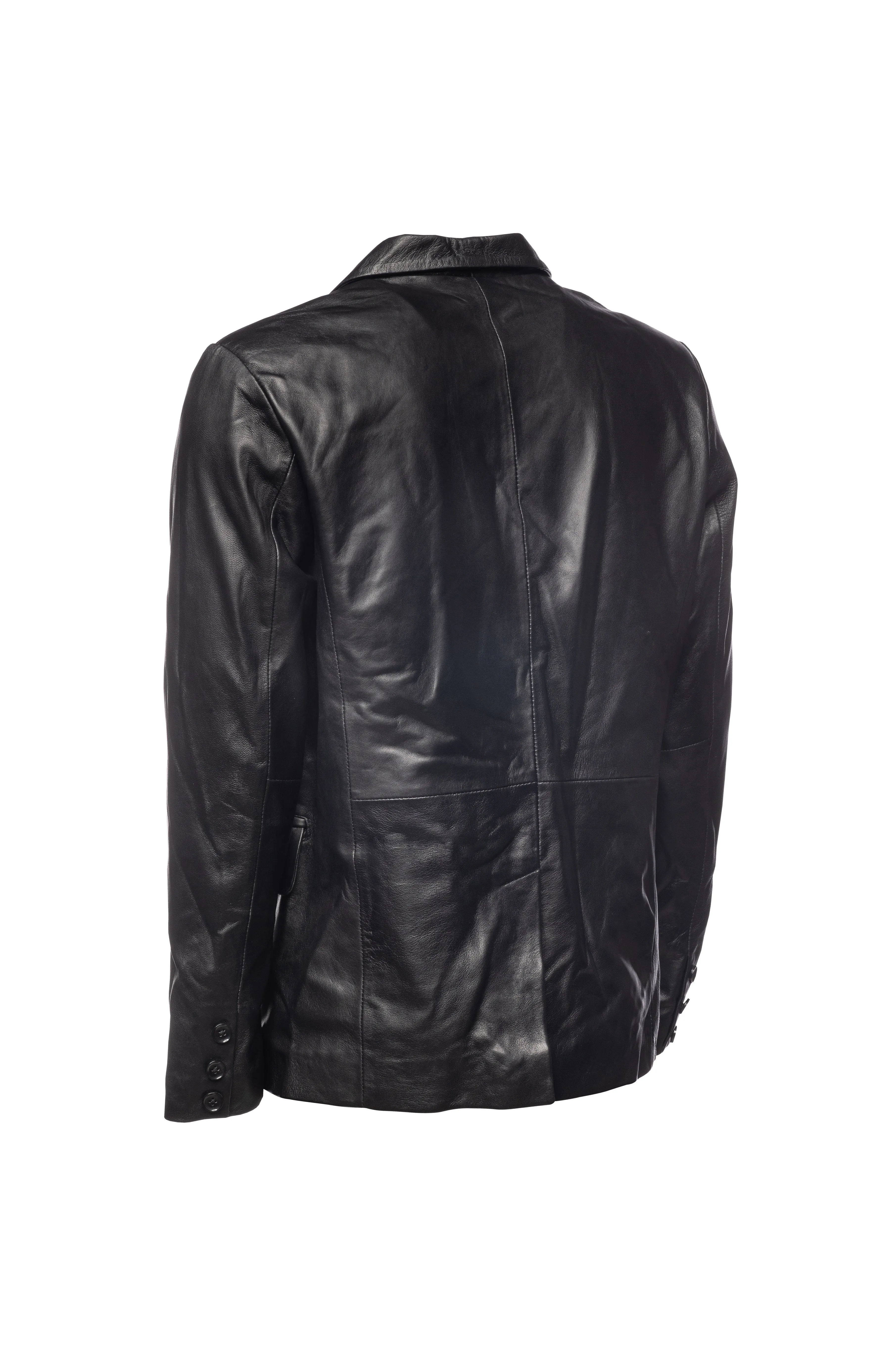 Leather Blazer- Black