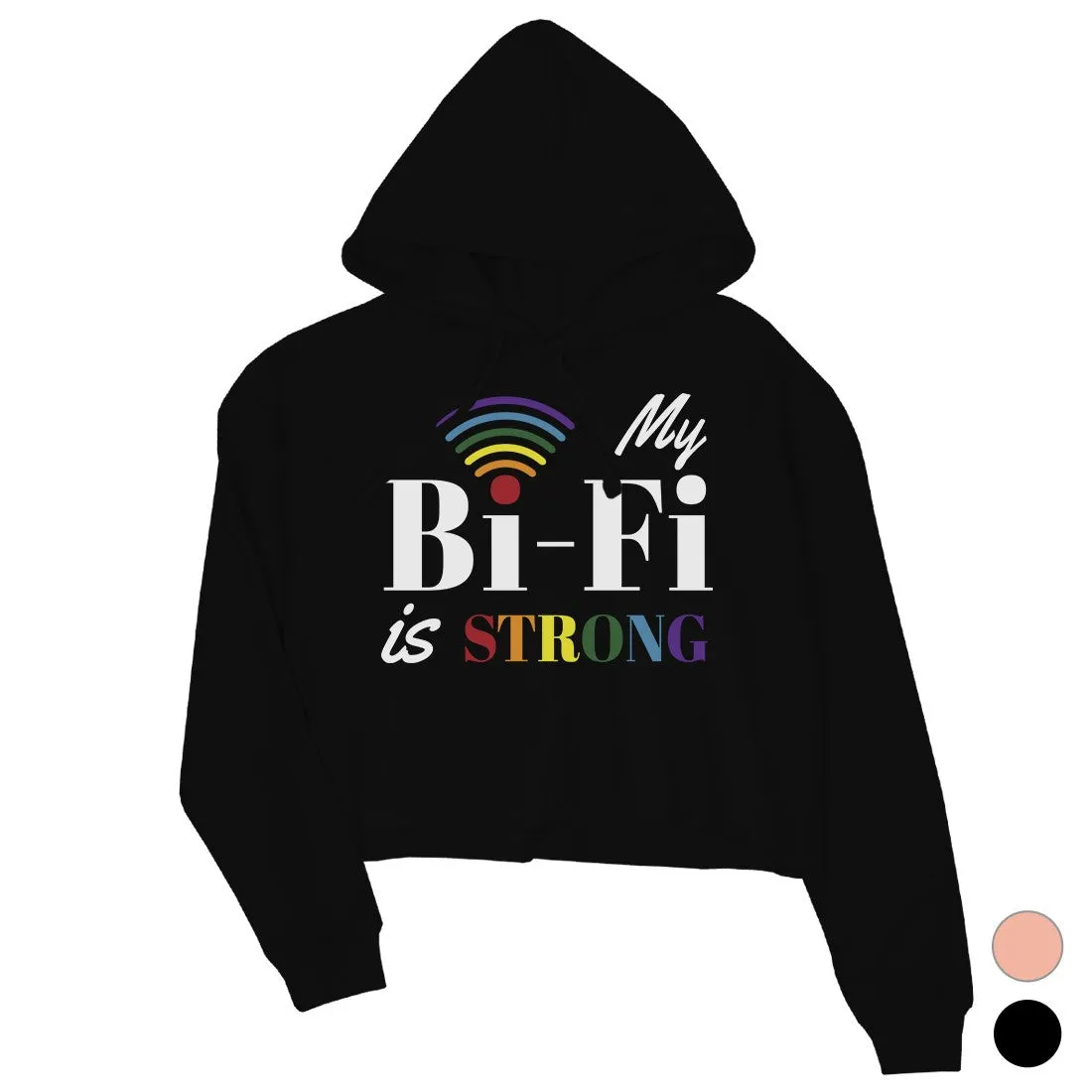 LGBT Bi-Fi Strong Rainbow Crop Hoodie