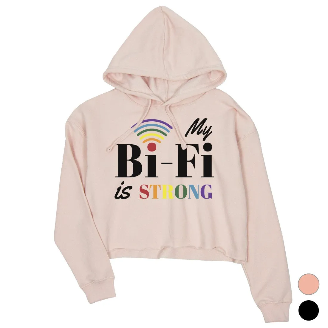 LGBT Bi-Fi Strong Rainbow Crop Hoodie