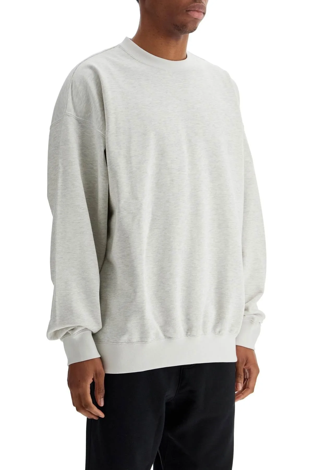 LIGHT GREY SOFT COTTON AND POLYESTER SWEATSHIRT