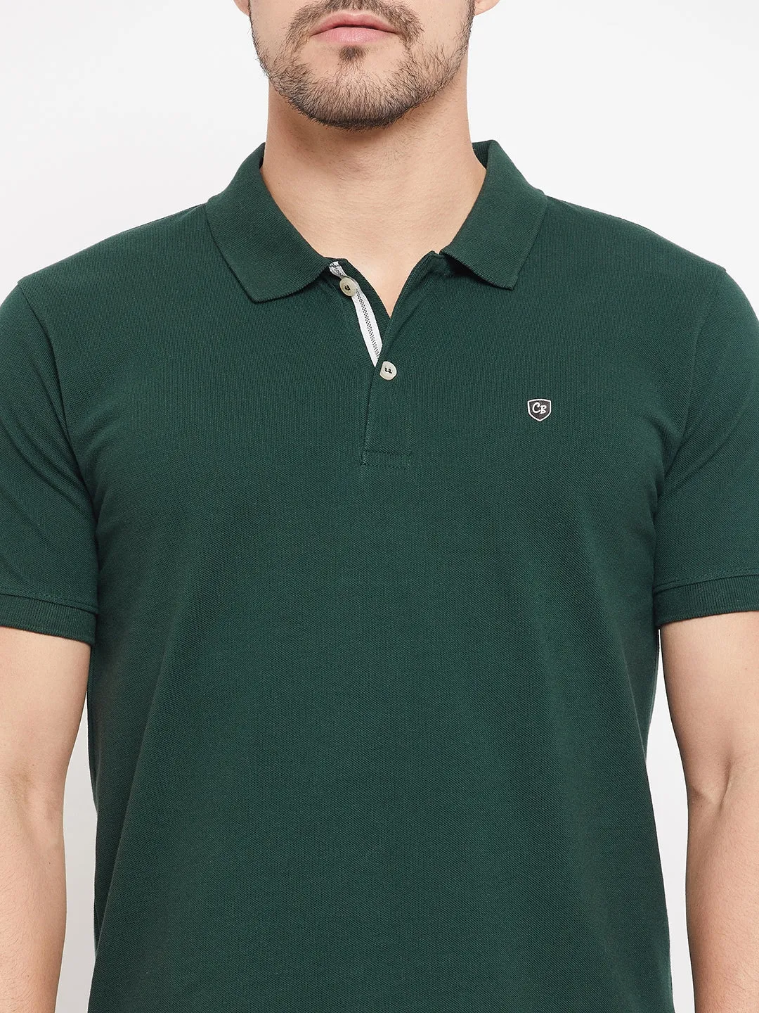 Men Bottle Green T-Shirt