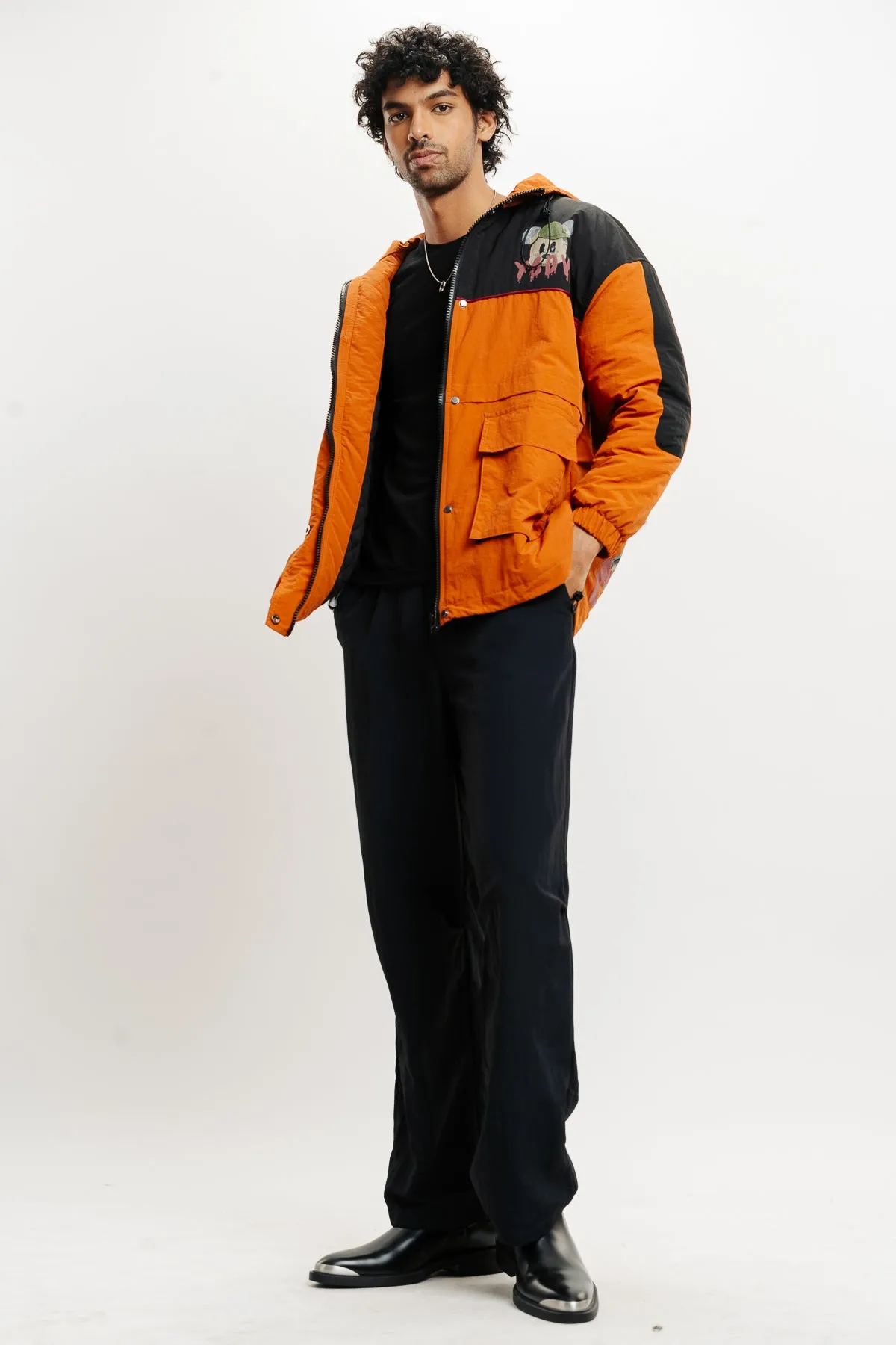 Men's Orange Puffer Jacket