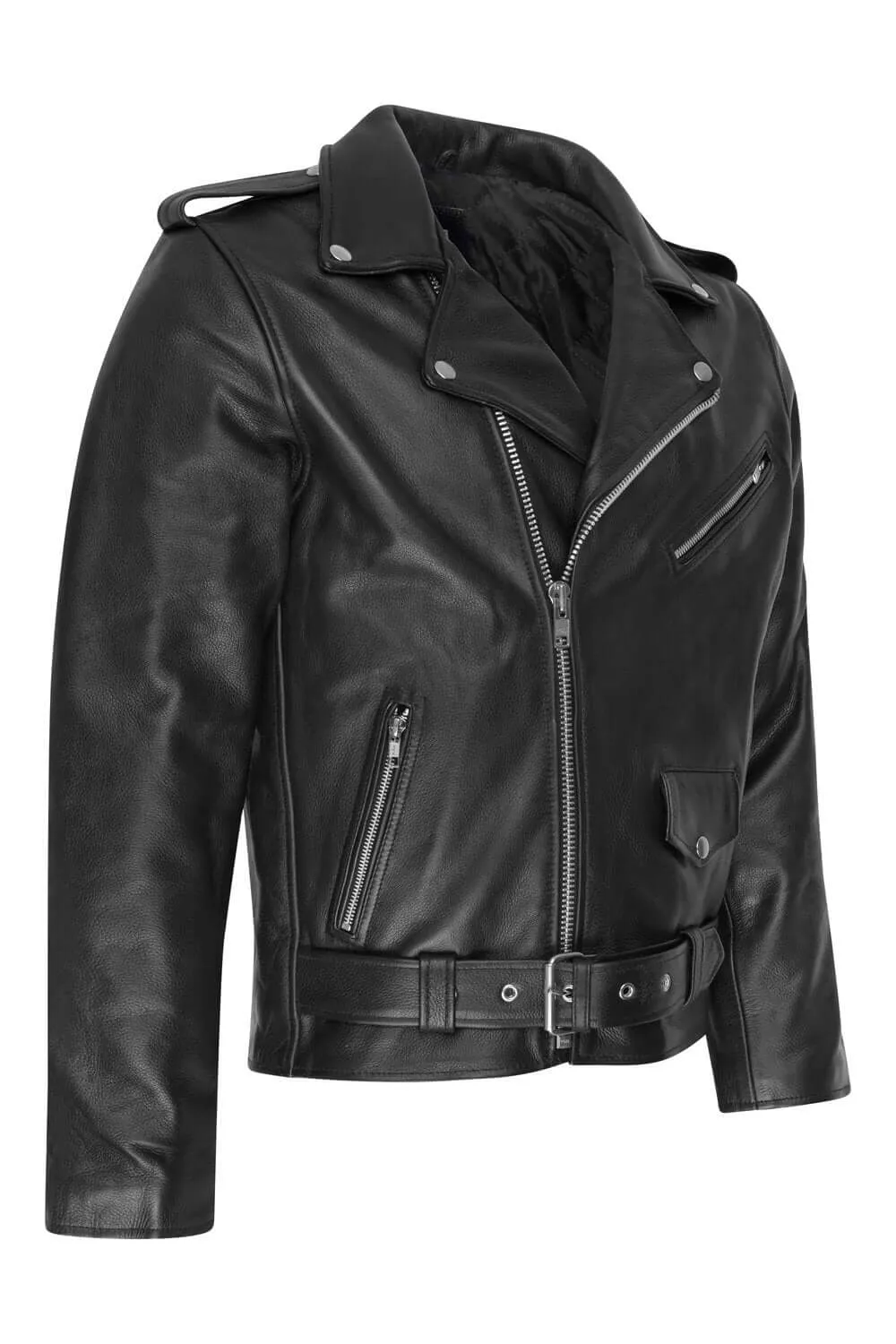 Mens real leather Brando motorbike motorcycle /biker jacket all sizes new