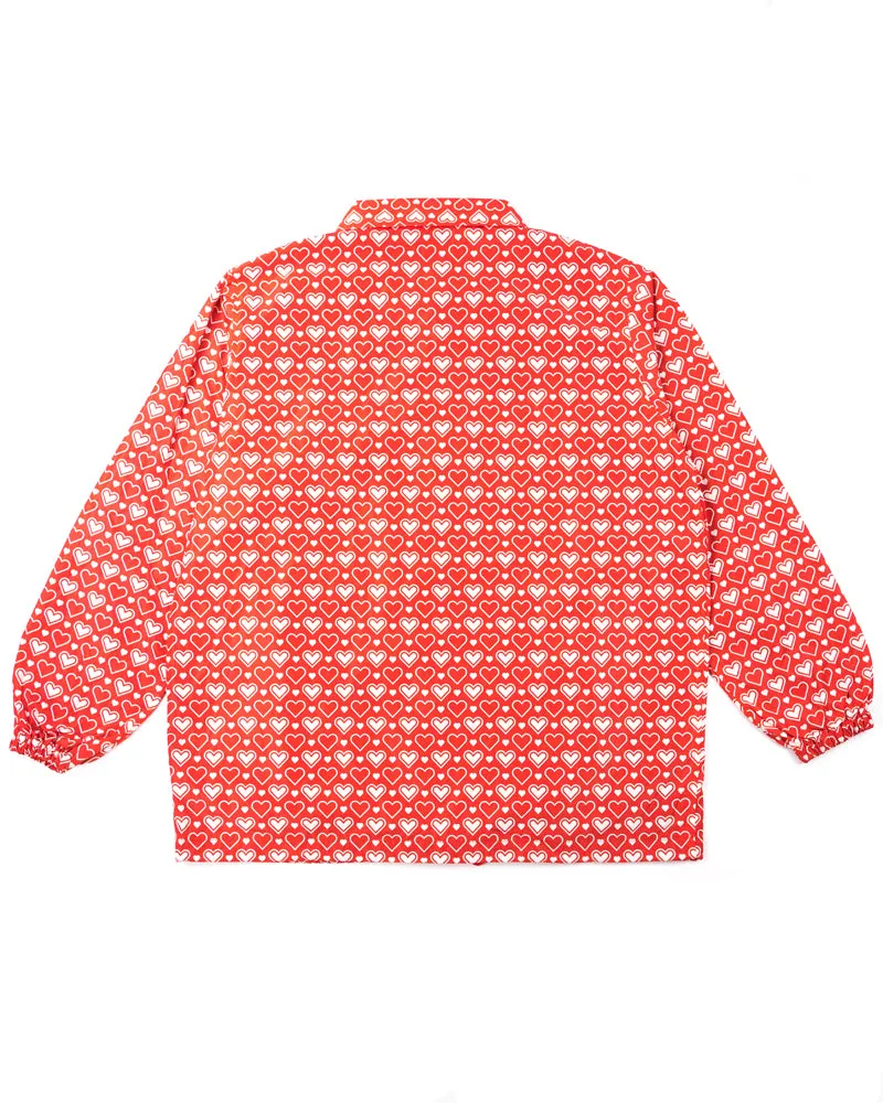 Needles Coach Jacket Poly Taffeta Printed Red Heart