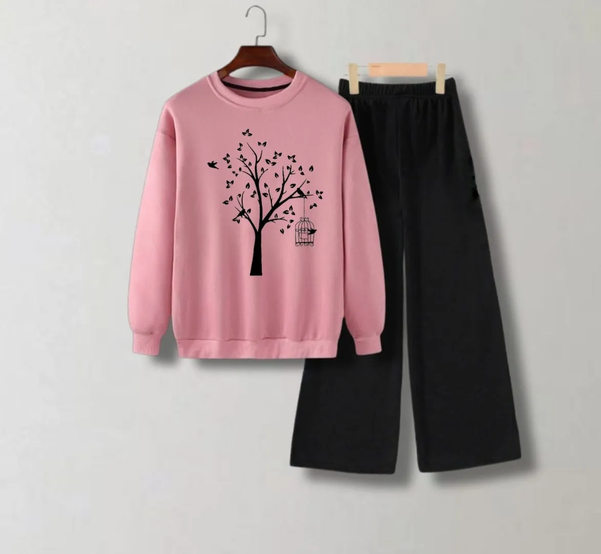 NEW TREE PINK SWEATSHIRT WITH FLAPPER