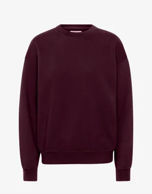 Organic Oversized Crew - Oxblood Red