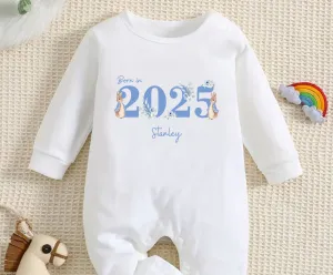 Personalised Peter Rabbit Born in 2025 Baby Outfit, Coming Home - New baby arrival Vest, Rompersuit