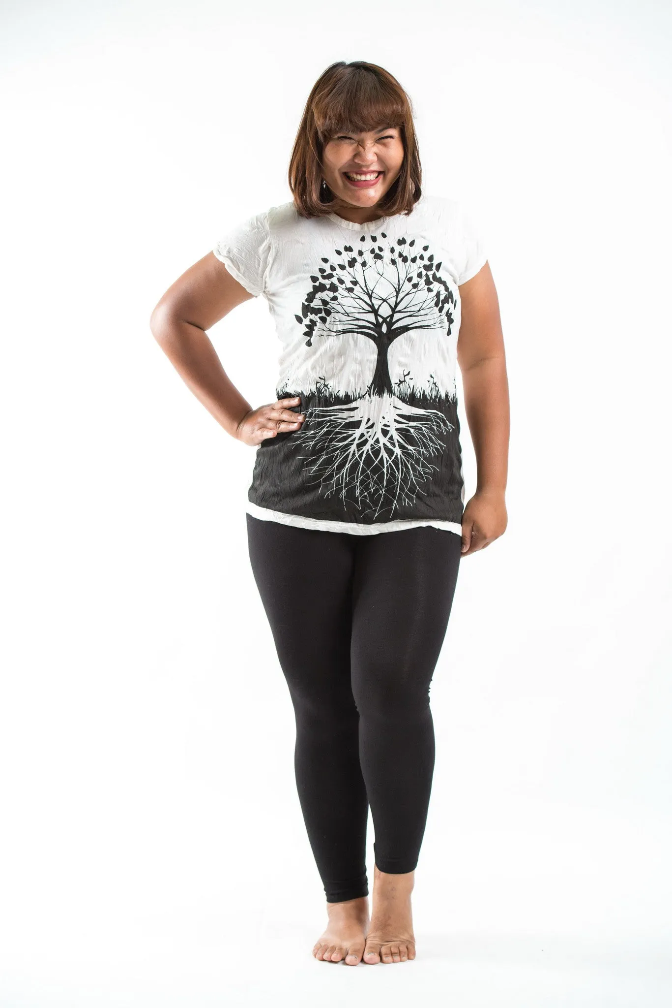 Plus Size Womens Tree of Life T-Shirt in White