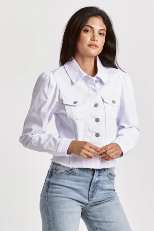 ROSELYN PUFF SLEEVE FITTED JACKET WHITE