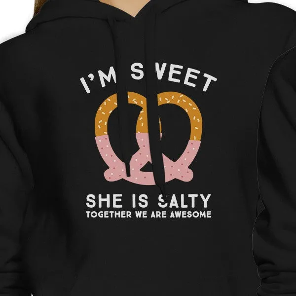 Sweet And Salty BFF Matching Black Hoodies