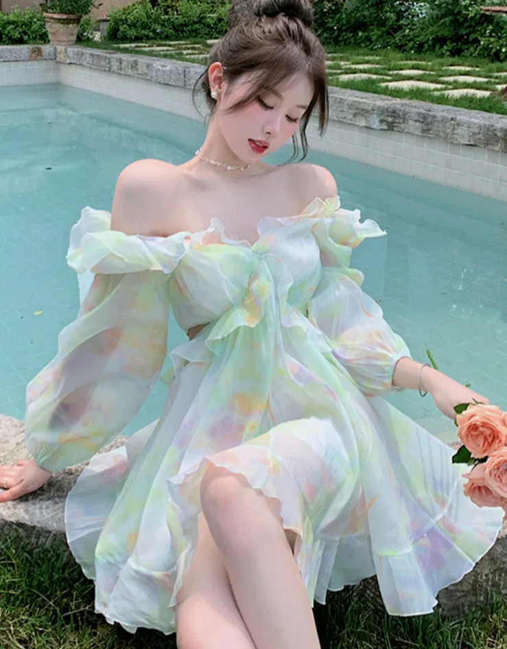 Tie-Dye Fairy Ruffled Dress