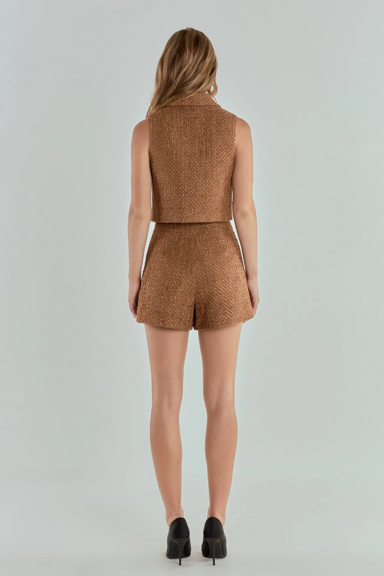 Tweed Short Sleeveless Jacket