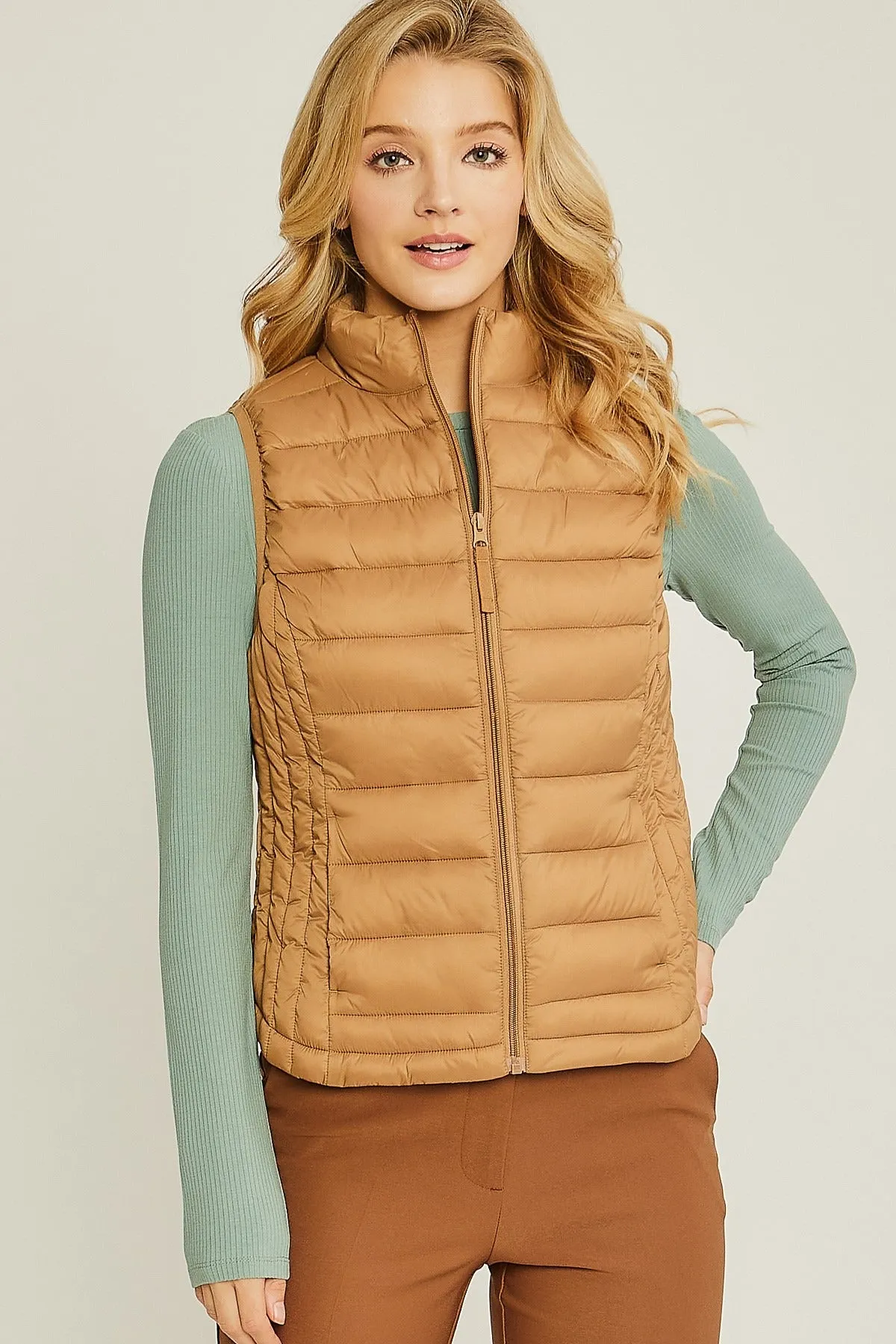 Ultra Light Puffer Vest - Camel