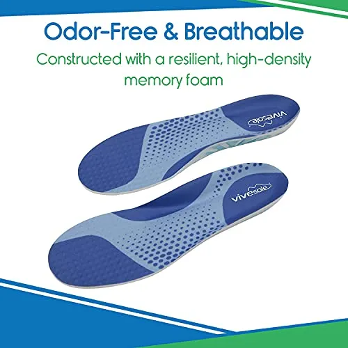 ViveSole Memory Foam Insoles - Orthotic Arch Support Shoe Inserts for Women and Men