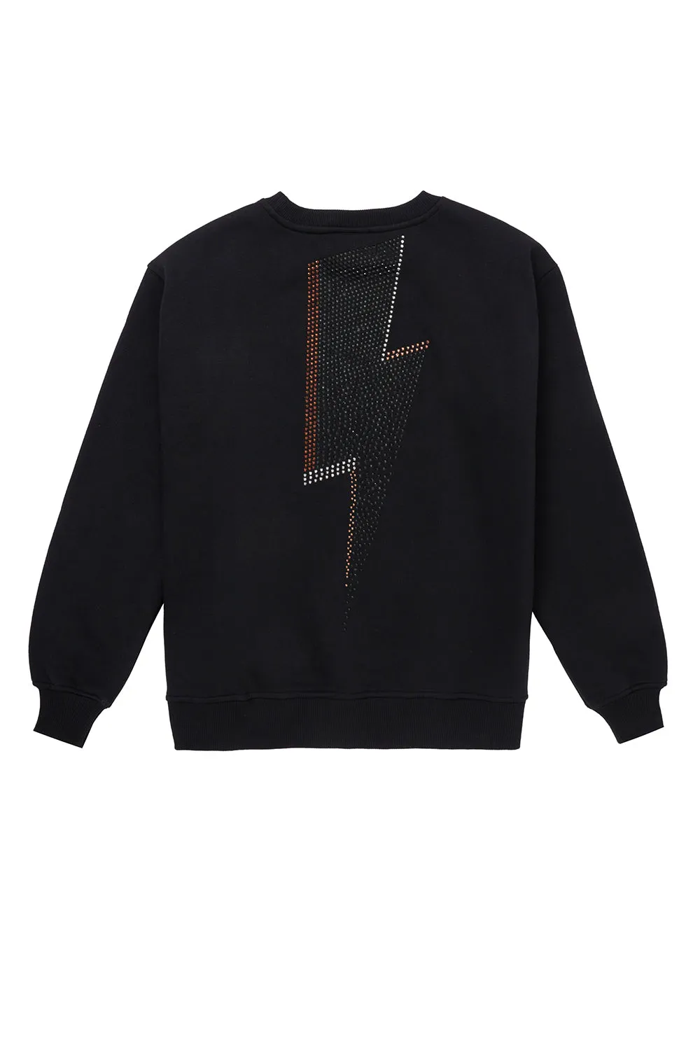 Washed Black with Studded Lightning Bolt Oversized Sweatshirt