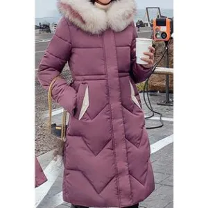 Women Slim Long Cotton Padded Casual Winter Jacket - WJC23658