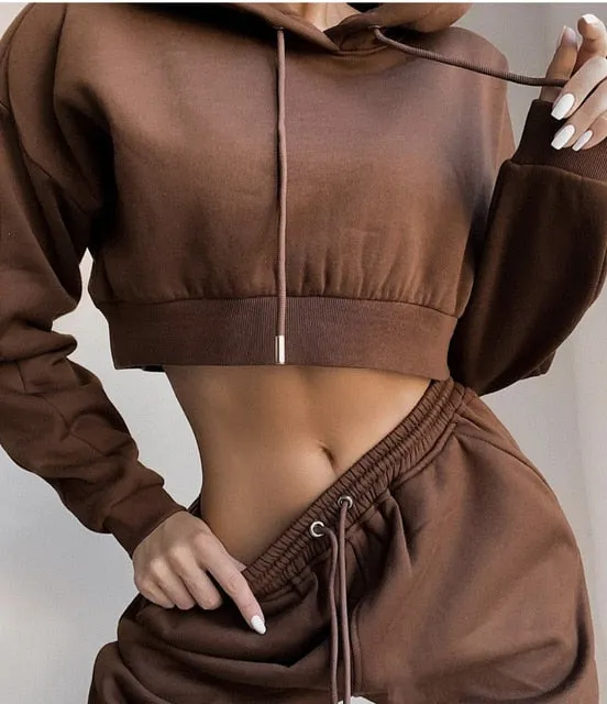 Women Tracksuit Hoodies Sweatshirt and Sweatpants Casual Sports 2 Piece Set Sweatsuits