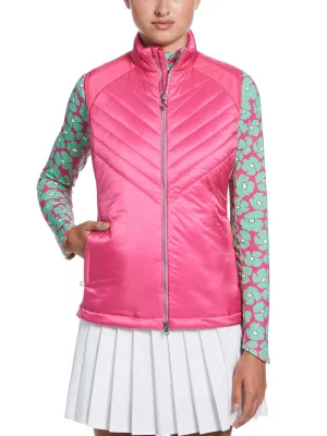 Womens Chevron Quilted Sleeveless Golf Vest