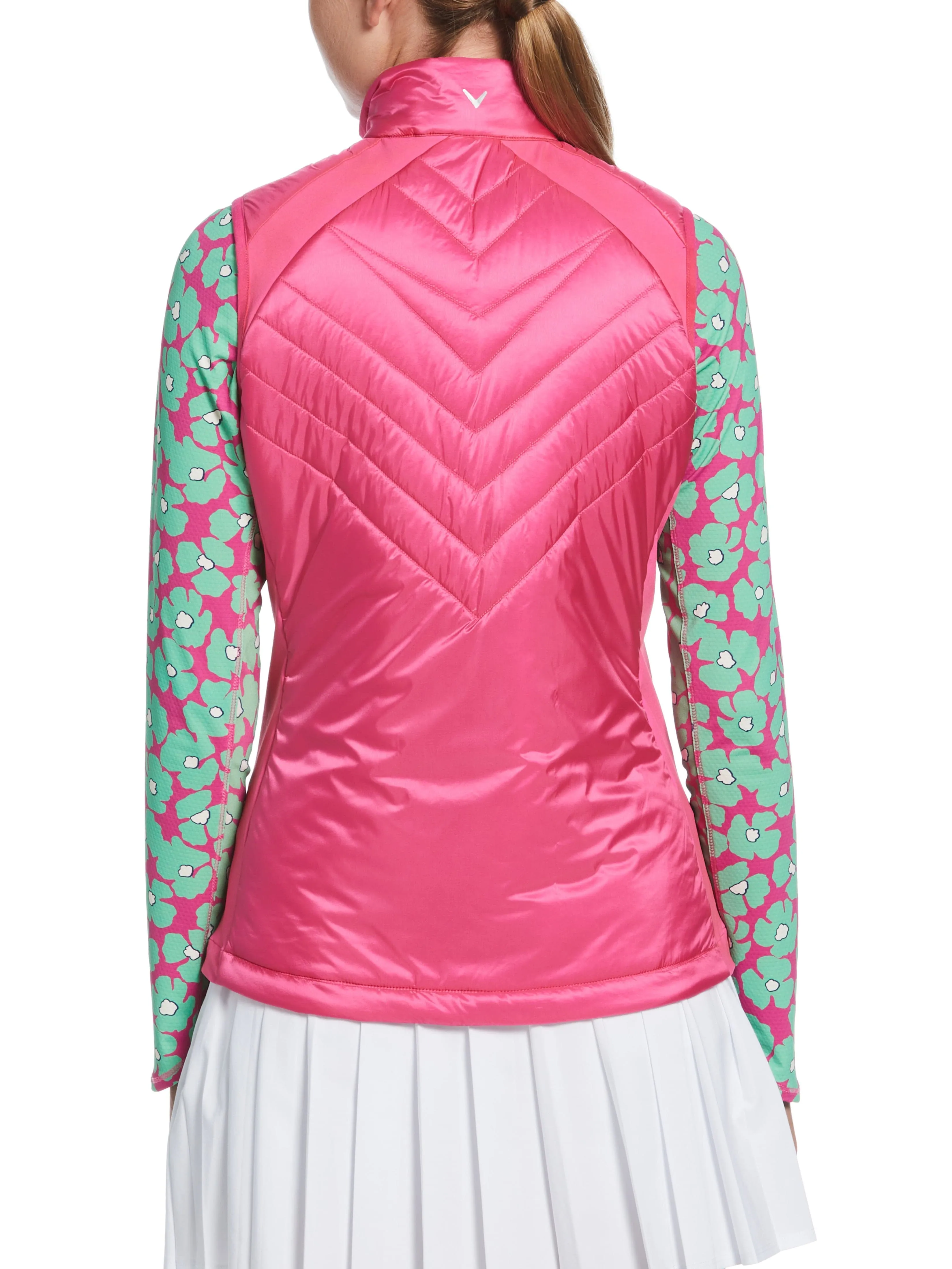 Womens Chevron Quilted Sleeveless Golf Vest